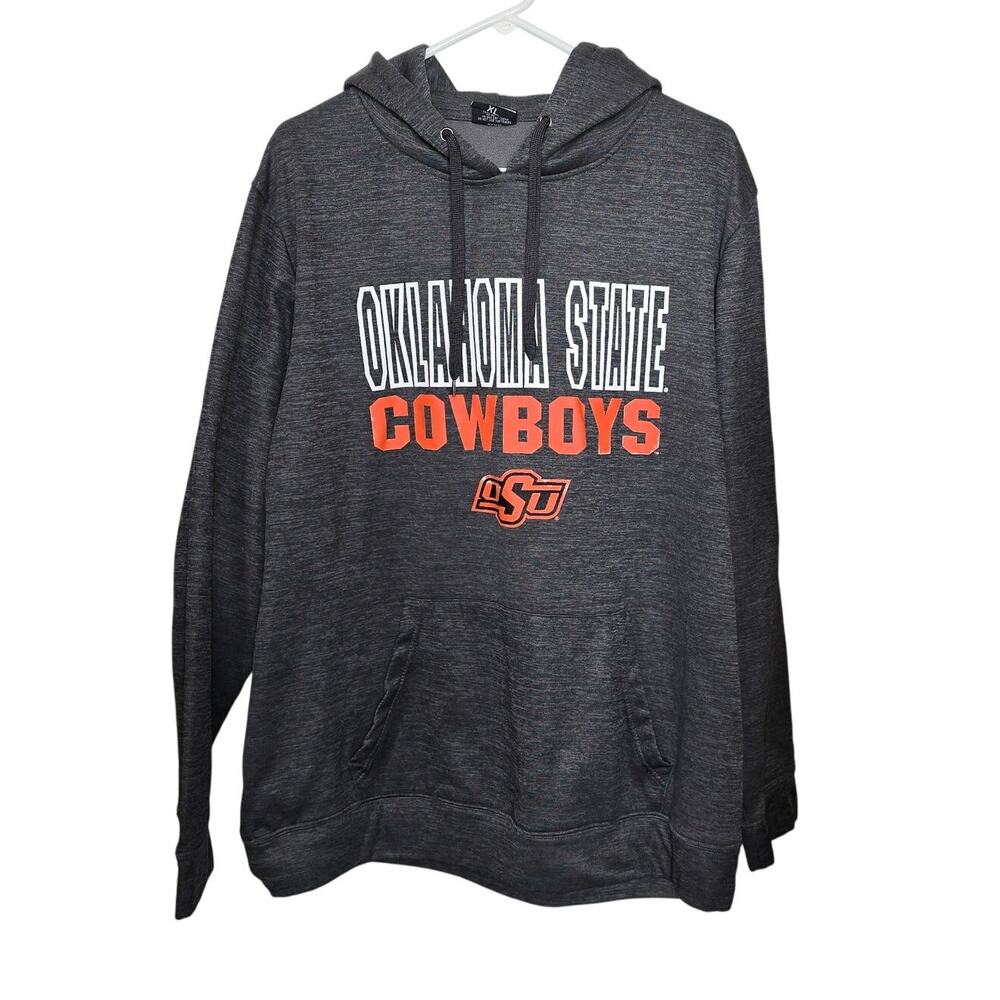 Pullover OSU Hoodie Unisex XL Oklahoma State Cowboys Gray Orange NCAA Football - Picture 1 of 8